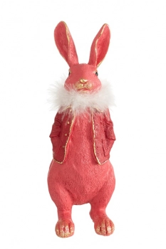 Διακοσμητικός Πασχαλινός Λαγός Polyester Με Πούπουλα Φούξια 10x8x24εκ. Zen Collection 26.7.52597