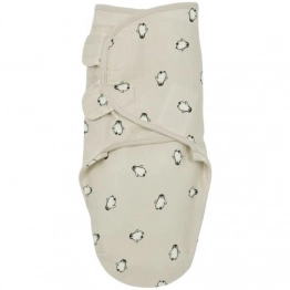 Υπνόσακος Βρεφικός Βαμβακερός 1.0Tog Ιδανικός Για Φάσκιωμα 0-3 Μηνών/50-62εκ. Swaddle Sand Penguin Meyco MEY-155.219.62.01