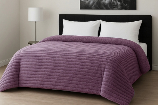 Κουβερτοπάπλωμα Flannel Comfort Διπλό 200x240εκ. Rib Lilac Le Blanc 7005196-9