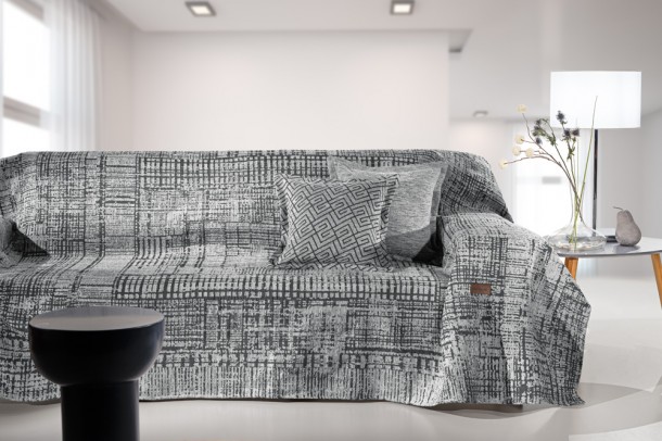 Ριχτάρι Πολυθρόνας Polycotton Chenille Melbourne Silver 180x150εκ. Guy Laroche