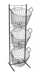 Μανάβης 3 Όροφος Μεταλλικός Μαύρος ESPIEL 35x33x114εκ. AST402