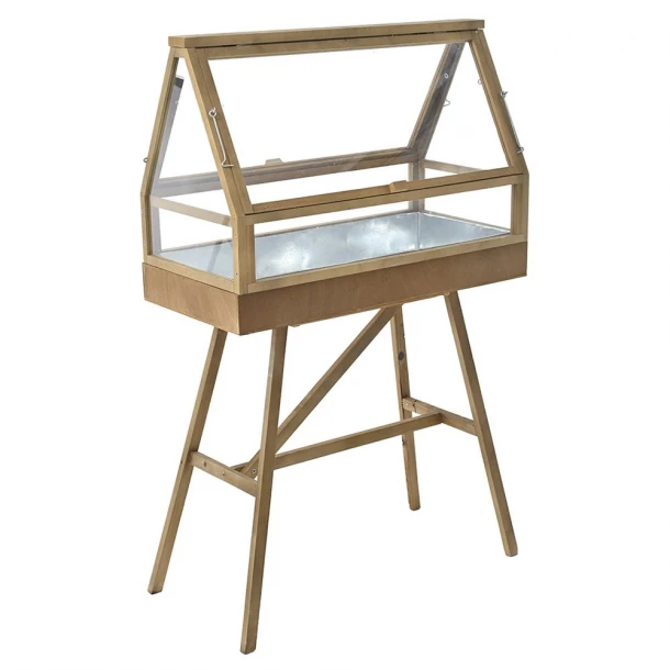 Θερμοκήπιο Ξύλινο Με Γυάλινα Παράθυρα Σε Βάση 83x40x132εκ. iliadis 81051