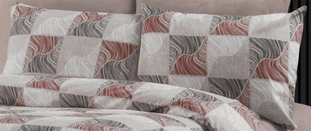 Μαξιλαροθήκη Φάκελος Polycotton 50x70εκ. Κλεοπάτρα 611 Red-Black DimCol