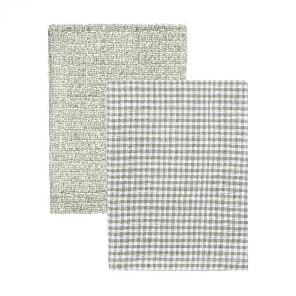 Σετ 2τμχ Πετσέτα Κουζίνας Βαμβακερή 45x65εκ. Piccolo Γκρι Estia 01-37895