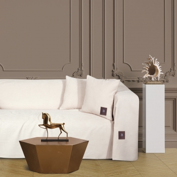 Ριχτάρι Microchenille-Polar Fleece Τριθέσιος 180x300εκ. Premium 3922 Ιβουάρ Greenwich Polo Club