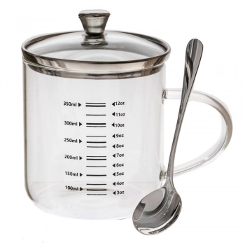 Κούπα Δοσομετρητής Γυάλινη Με Γυάλινο-Μεταλλικό Καπάκι Φ8x10εκ. iliadis 91492