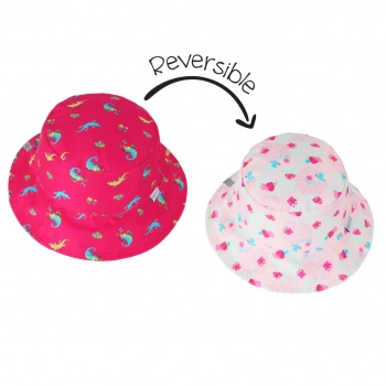 Καπέλο Διπλής Όψης UPF50 2-4Ετών Pink Chameleon-Tropical FlapJackKids FJKPH163M
