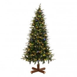 Χριστουγεννιάτικο Δέντρο 180εκ.-1188 Tips Με 250 Led Θερμό Λευκό-Πολύχρωμο Φως Pre-Lit Noble Fir iliadis 90527