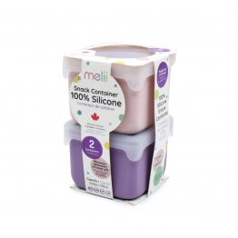 Σετ 2τμχ Δοχείο Σιλικόνης Για Σνακ 236ml Pink/Purple Melii MEL23300
