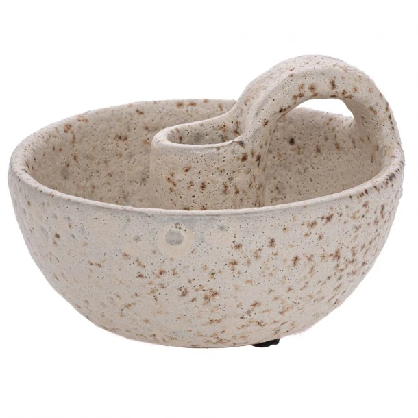 Κηροπήγιο Κεραμικό Παλαιωμένο Γκρι-Μπεζ 14x14x10εκ. iliadis 92118