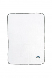 Κουβέρτα Πικέ Λίκνου 80x110εκ. Με Κέντημα Cloudy Bear 176 White-Grey DimCol