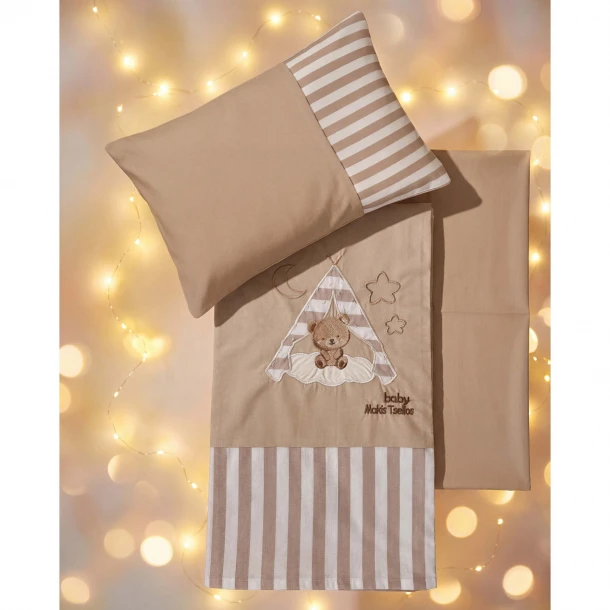 Σετ Σεντόνια 3τμχ Βαμβακερά Κούνιας 120x170εκ. Bob Makis Tselios