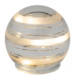 Χριστουγεννιάτικη Μπάλα Γυάλινη Με Led Μπαταρίας Λευκή-Ασημί Φ10εκ. iliadis 90922