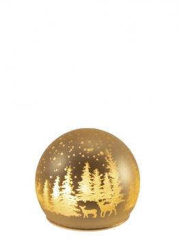 Χριστουγεννιάτικη Διακοσμητική Μπάλα Γυάλινη Με Led Χρυσή 10x9,5εκ. Zen Collection 25.39.51816