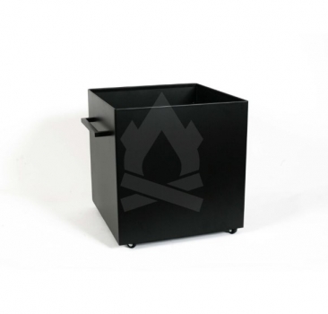 Ξυλιέρα Τετράγωνη 35x35x35εκ. Με Ρόδες Σιδερένια Μασίφ Black