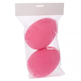 Σετ 2τμχ Διακοσμητικά Αυγά Κρεμαστά Χνουδωτά Ροζ Φ10x15εκ. iliadis 92455