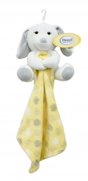 Πανάκι Παρηγορίας Fleece 30x30εκ. Με Λούτρινο Ζωάκι 20εκ. Puppy 12 Grey-Yellow Dimcol