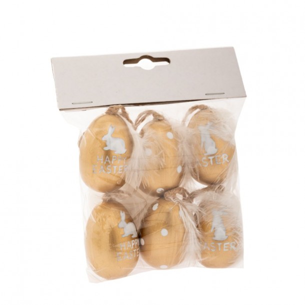 Πασχαλινά Διακοσμητικά Αυγά Κρεμαστά Σετ 6τμχ Πλαστικά Χρυσά iliadis 5εκ. 85679