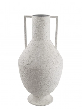 Βάζο-Αμφορέας Μεταλλικό Λευκό 21x21x41εκ. Zen Collection 25.19.51405