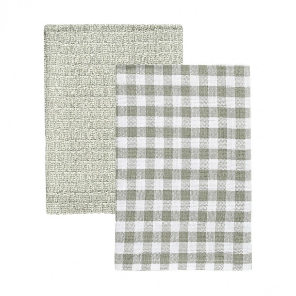 Σετ 2τμχ Πετσέτα Κουζίνας Βαμβακερή 45x65εκ. Casa Γκρι Estia 01-36010