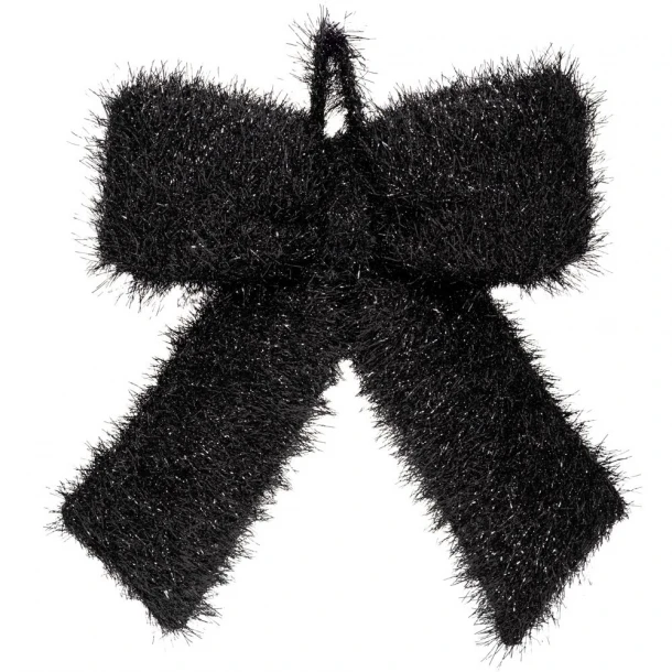 Χριστουγεννιάτικος Διακοσμητικός Φιόγκος Κρεμαστός Χνουδωτός Μαύρος 33x40εκ. iliadis 91720