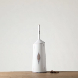 Βάζο Ανάγλυφο Polyresin Λευκό ESPIEL 19,5x64,5εκ. FIK369