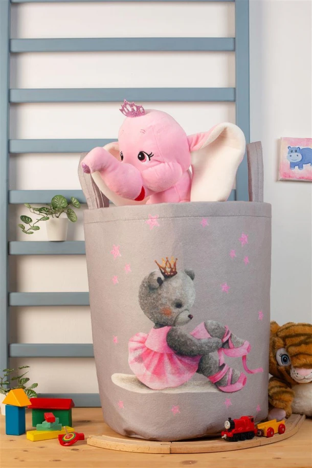 Παιδικό Καλάθι Αποθήκευσης Polyester Γκρι Ballerina 105 DimCol 45x30x50εκ.