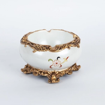 Διακοσμητικό Μπωλ Πορσελάνη-Polyresin Λευκό 15x15x9,5εκ. ESTHETI 752-21015