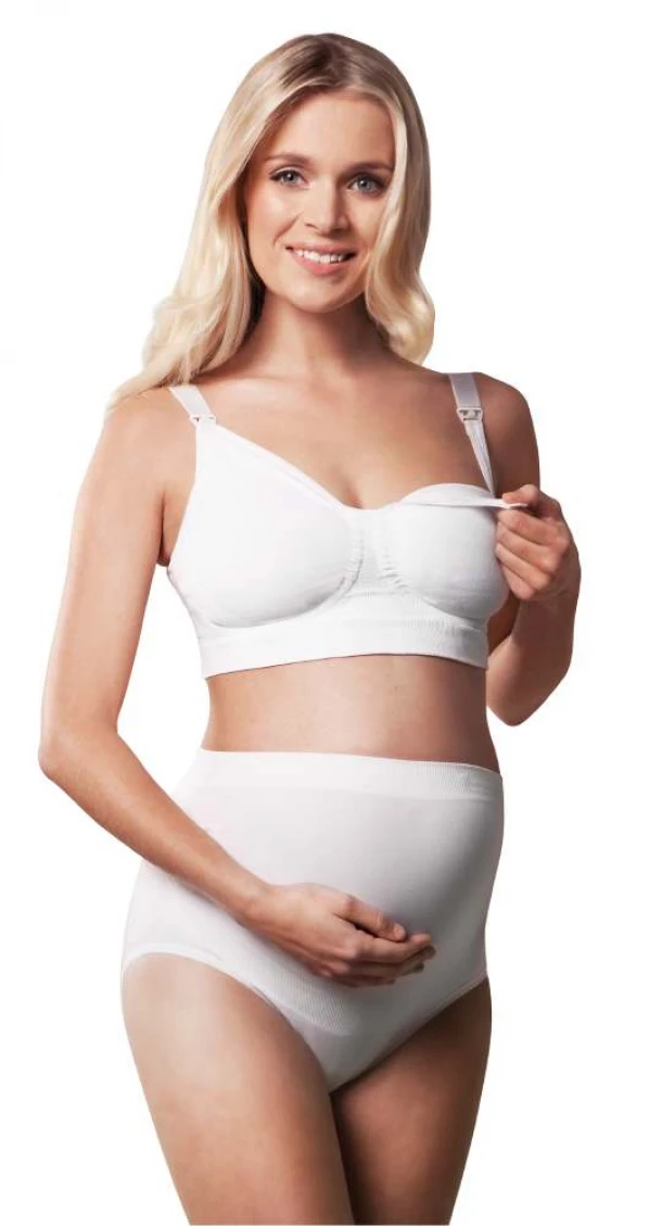 Σουτιέν Εγκυμοσύνης-Θηλασμού CarriGel™ Χωρίς Ραφές Πολυαμίδη-Ελαστάνη Λευκό Small Carriwell CW3100