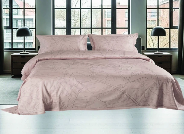 Σετ Παπλωματοθήκη Βαμβακοσατέν King 240x250εκ. Leaves Makis Tselios