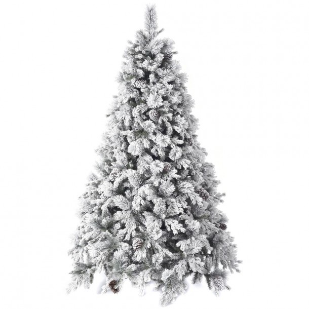Χριστουγεννιάτικο Δέντρο Χιονισμένο Με Κουκουνάρια Flocked Alaska Πλαστικο-Pvc 1.066 Tips iliadis Υ150εκ. 67529
