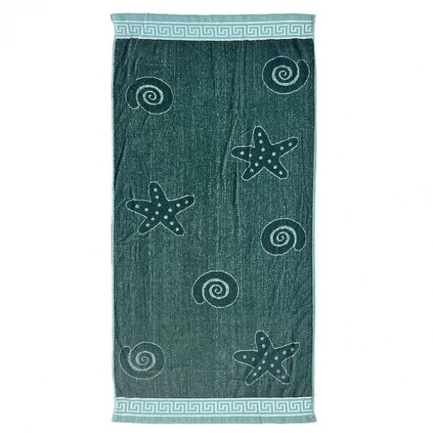 Πετσέτα Θαλάσσης Ζακάρ 75x150εκ. Μονόχρωμη Πράσινο Summer tiempo 42-825