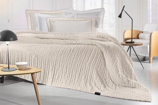 Κουβερλί Βαμβακερό King 270x250εκ. 2 Όψεων Must Natural-Sand Guy Laroche