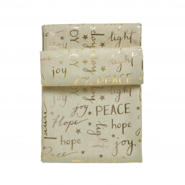 Χριστουγεννιάτικο Runner Polyester 45x140εκ. Christmas 0715 Μπεζ-Χρυσό Das Home