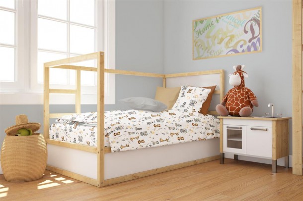 Πάπλωμα Φανελένιο Κούνιας 120x160εκ. Savanna 36 White-Grey DimCol