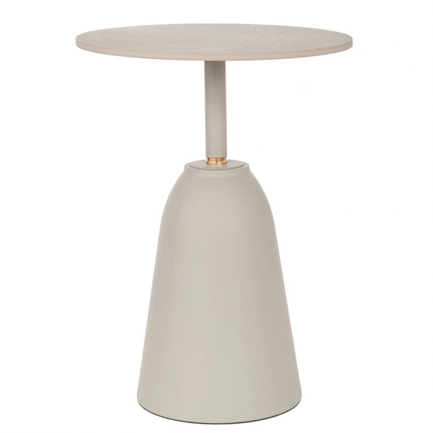 Τραπεζάκι Μεταλλικό Με Γκρι Βάση Και Γκρι Κεραμική Επιφάνεια Με Εφέ Μαρμάρου Φ40x52εκ. iliadis 91762