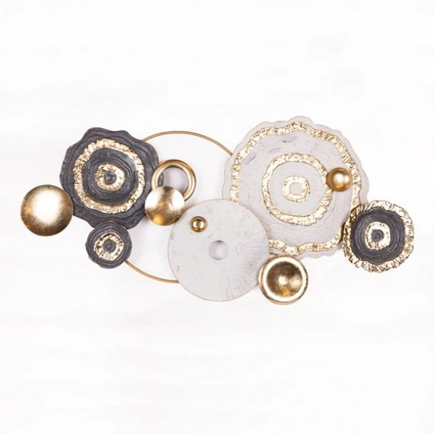 Διακοσμητικό Τοίχου Μεταλλικό Γκρι-Χρυσό-Λευκό 127,5x6x63εκ. ESTHETI 812-30007