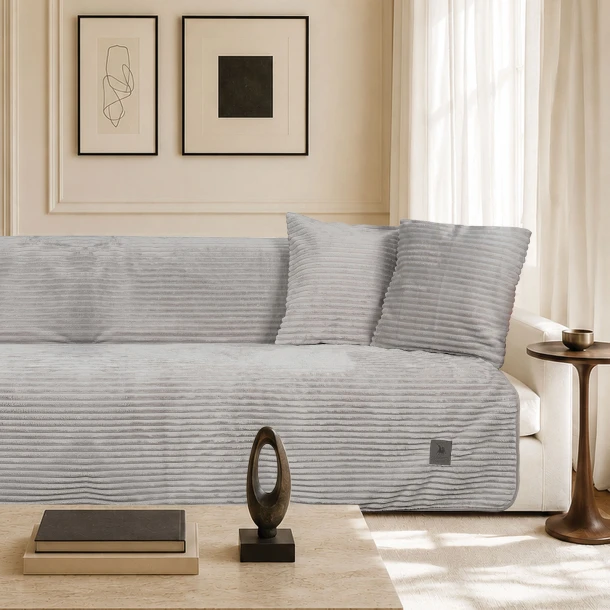 Ριχτάρι Flannel Τριθέσιος 180x300εκ. Essential 3996 Grey Greenwich Polo Club