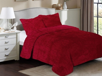 Κουβέρτα Coral Fleece Υπέρδιπλη 220x240εκ. Solid 04 Bordeaux DimCol 33422524003