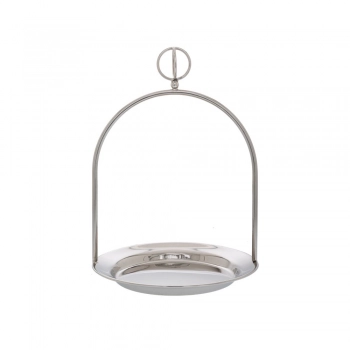 Δίσκος Σερβιρίσματος Μεταλλικός Ασημί Με Χερούλι Φ24x34εκ. iliadis 86767