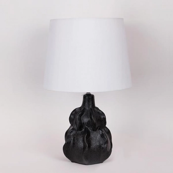 Φωτιστικό Επιτραπέζιο Κεραμικό-Υφασμάτινο Μαύρο-Λευκό 29,5x24x48εκ. ESTHETI 814-50003