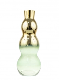 Βάζο Χειροποίητο Γυάλινο Χρυσό-Πράσινο 19,8x50εκ. Zen Collection 24.15.50797
