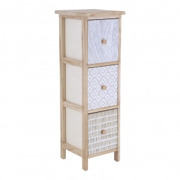 Συρταριέρα MDF Με 3 Συρτάρια 25x25x77εκ. Φυσική Με Σχέδια MRShome 1309000