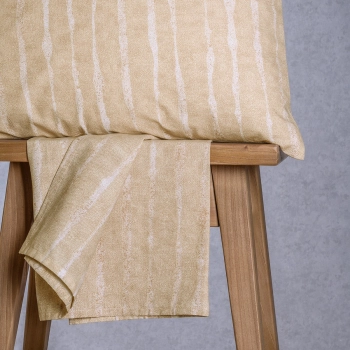 Σετ Σεντόνι Με 1 Μαξιλαροθήκη Polycotton Ημίδιπλο Με Λάστιχο 120x200+32εκ. Kai Beige Casual Line Mini Melinen 20006039