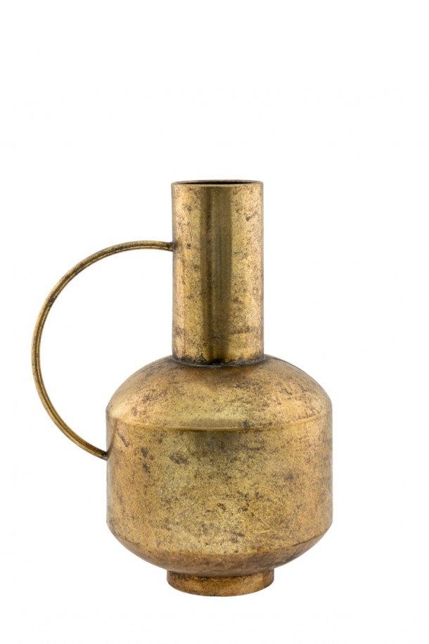 Βάζο Μεταλλικό Με Χερούλι Χρυσό 27x21,5x38εκ. Zen Collection 24.3.49541