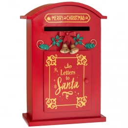 Χριστουγεννιάτικο Γραμματοκιβώτιο Μεταλλικό Κόκκινο 27x12x41εκ. iliadis 90784