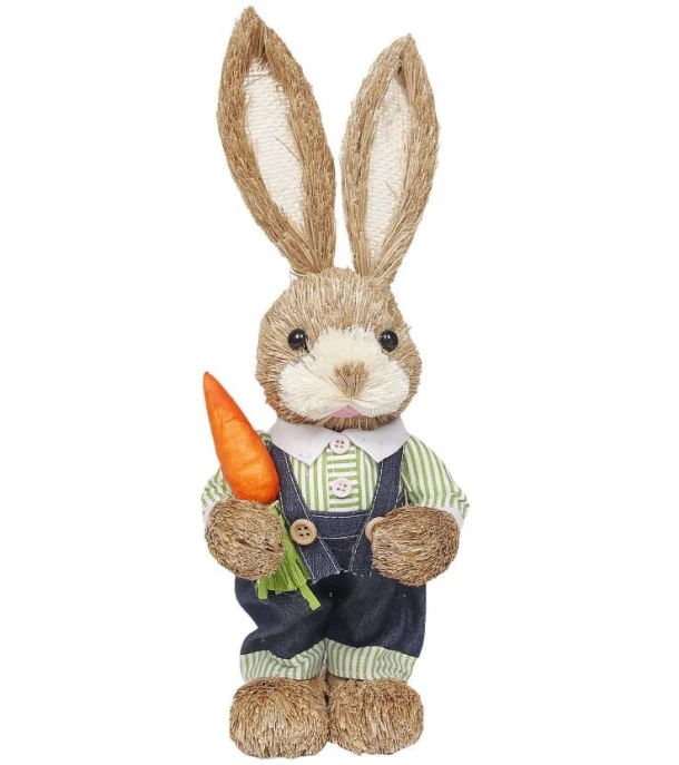 Λαγός Ψάθινος Όρθιος Μπλε-Πράσινος 13x10x33εκ. Bunny's 73-2072