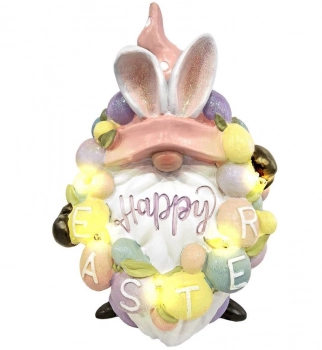 Διακοσμητικός Λαγός-Νάνος Polyresin Με Φως 17x12x27εκ. Bunny's 73-2302