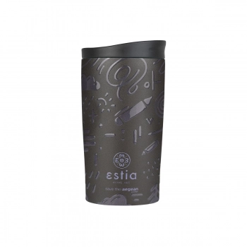 Θερμός Ποτήρι Ανοξείδωτος Travel Mug Noir Echo Save The Aegean 350ml-8x8x15εκ. Estia 01-25588