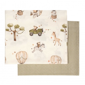 Σετ Σεντόνια Βαμβακερά Λίκνου 70x120εκ. Essential 8860 Ivory-Olive Green Greenwich Polo Club